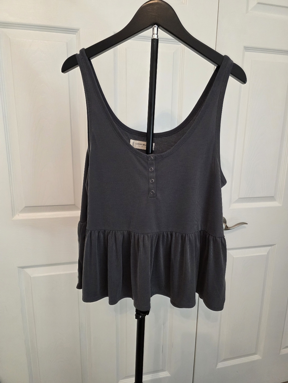 Lucky Brand Women's Sandwash Rib Henley Tank